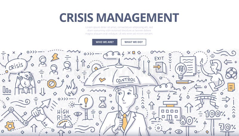 Concepto del garabato de la gestión de crisis