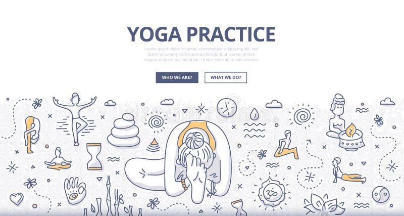 Concepto del garabato de la yoga libre illustration Concepto del garabato de la yoga libre illustration
