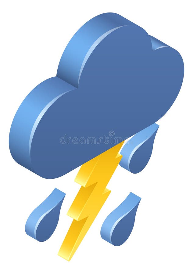 Concepto del icono del tiempo de la nube de lluvia del relámpago ilustración del vector Concepto del icono del tiempo de la nube de lluvia del relámpago ilustración del vector