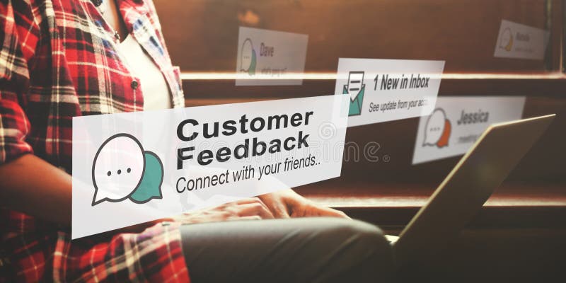 Concepto del informe de la contestación de la opinión de los comentarios de clientes fotografía de archivo libre de regalías