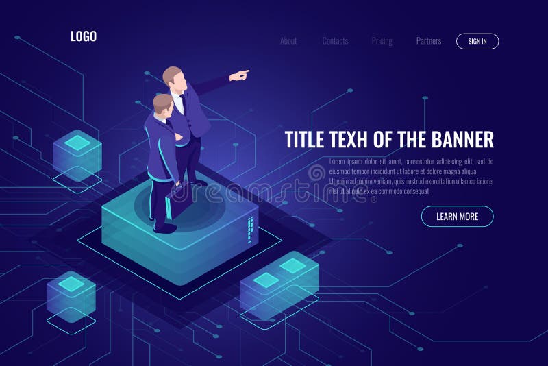 Concepto del ingeniero del programador, dos hombres que consultan junto, solucionando problemas complejos y desarrollando un plan ilustración del vector Concepto del ingeniero del programador, dos hombres que consultan junto, solucionando problemas complejos y desarrollando un plan ilustración del vector