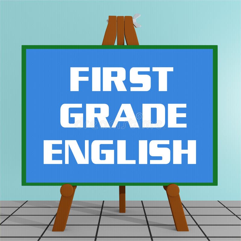 Concepto Del Inglés Del Primer Grado Stock de ilustración Ilustración