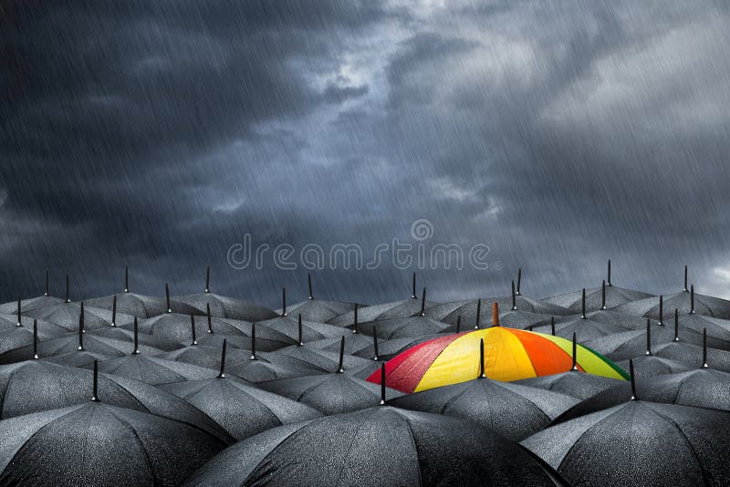 Concepto del paraguas del arco iris