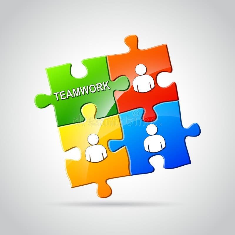 Concepto Del Rompecabezas De Rompecabezas Del Trabajo En Equipo Stock