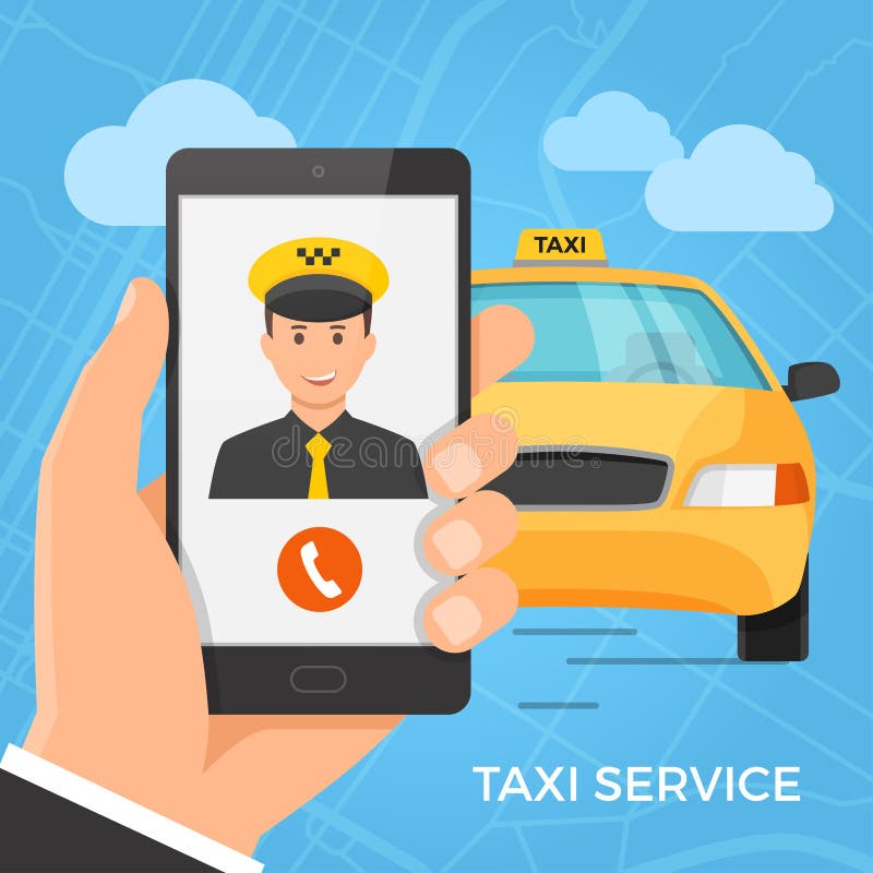 Concepto del servicio del taxi libre illustration Concepto del servicio del taxi libre illustration