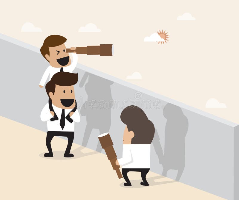 Concepto del trabajo en equipo: El hombre de negocios hace la pirámide acrobática para el ferther ilustración del vector Concepto del trabajo en equipo: El hombre de negocios hace la pirámide acrobática para el ferther ilustración del vector