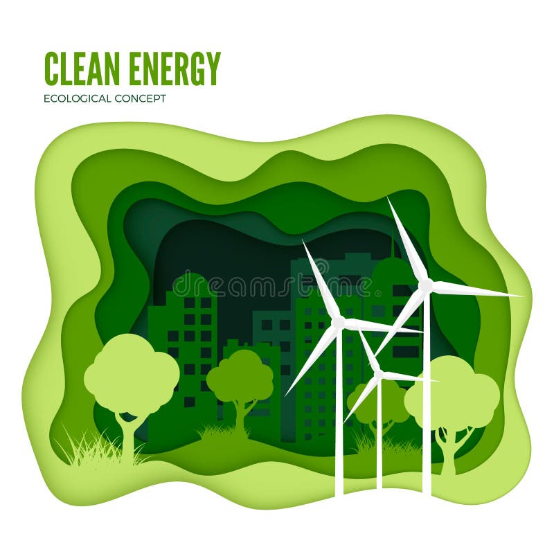 Concepto ecológico de la energía verde Plantilla de la bandera del corte del Libro Verde Día de ambiente de mundo Vector