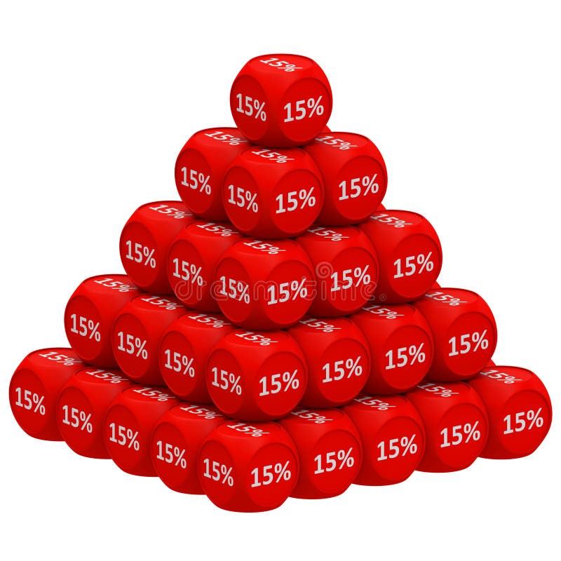 Concepto el 15% de la pirámide del descuento libre illustration Concepto el 15% de la pirámide del descuento libre illustration