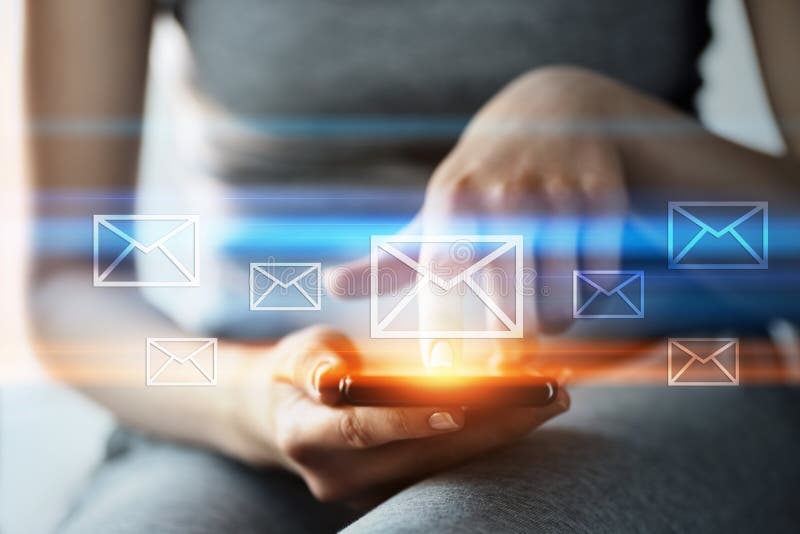 Concepto en línea de la red de la tecnología de Internet del negocio de la charla de la comunicación del correo del correo electr fotos de archivo Concepto en línea de la red de la tecnología de Internet del negocio de la charla de la comunicación del correo del correo electr fotos de archivo