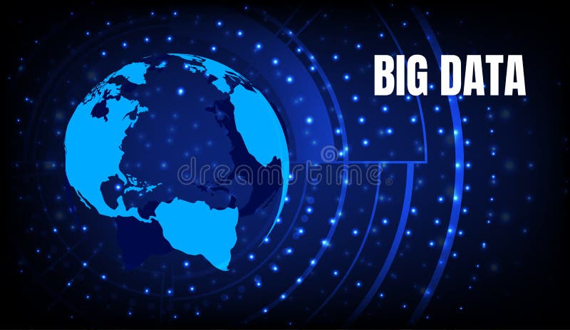 Concepto grande de los datos, globo azul con los pequeños puntos ligeros Algunos elementos de esta imagen equipados por la NASA libre illustration Concepto grande de los datos, globo azul con los pequeños puntos ligeros Algunos elementos de esta imagen equipados por la NASA libre illustration