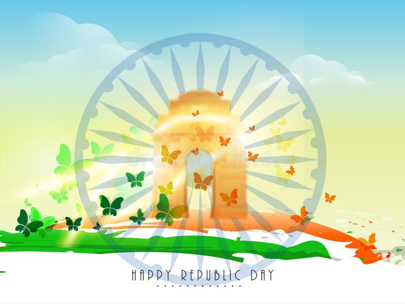 Concepto indio de la celebración del día de la república ilustración del vector Concepto indio de la celebración del día de la república ilustración del vector