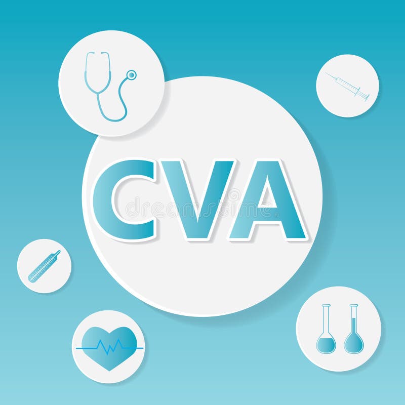 CVA Cerebral Vascular Accident medical concept- vector illustration. CVA Cerebral Vascular Accident medical concept- vector illustration