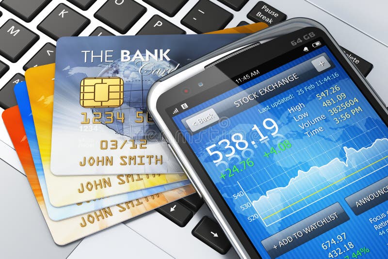 Concepto móvil de las actividades bancarias y de las finanzas