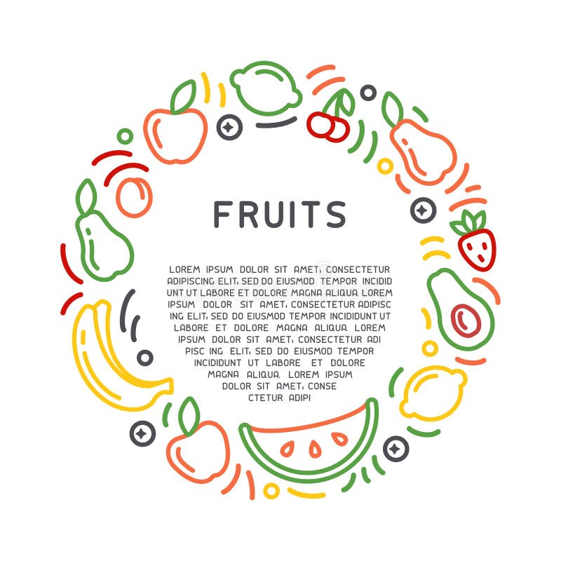 Concepto redondo de la forma con las frutas y los barries libre illustration Concepto redondo de la forma con las frutas y los barries libre illustration