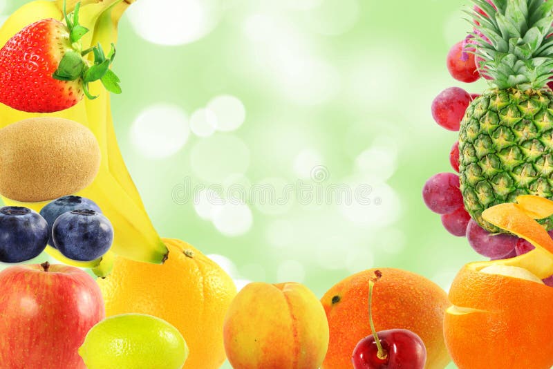 Concepto vivo sano del estilo de vida de la comida del fondo mezclado de las frutas imagen de archivo Concepto vivo sano del estilo de vida de la comida del fondo mezclado de las frutas imagen de archivo