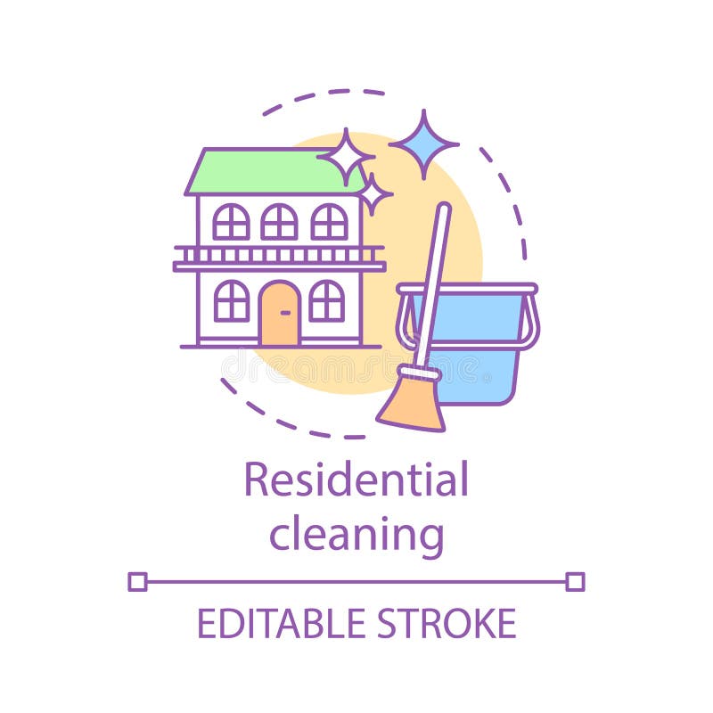 Conceptpictogram voor residentiële reiniging