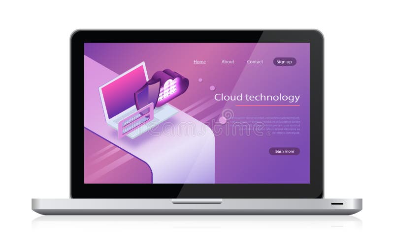 Concepts Cloud storage. isometric vector, web hosting and server room. cloud computing services concept laptop and web servers. vector illustration Concepts Cloud storage. isometric vector, web hosting and server room. cloud computing services concept laptop and web servers. vector illustration