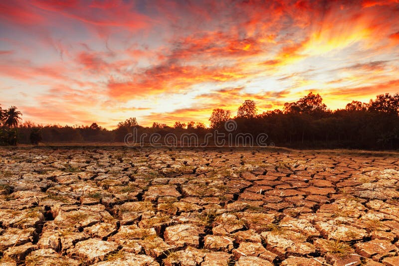 Concepts global warming problem resolution with over cracks royalty free stock photo