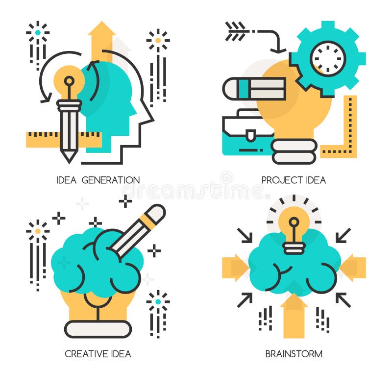 Concepts of Idea Generation , Project Idea royalty free illustration