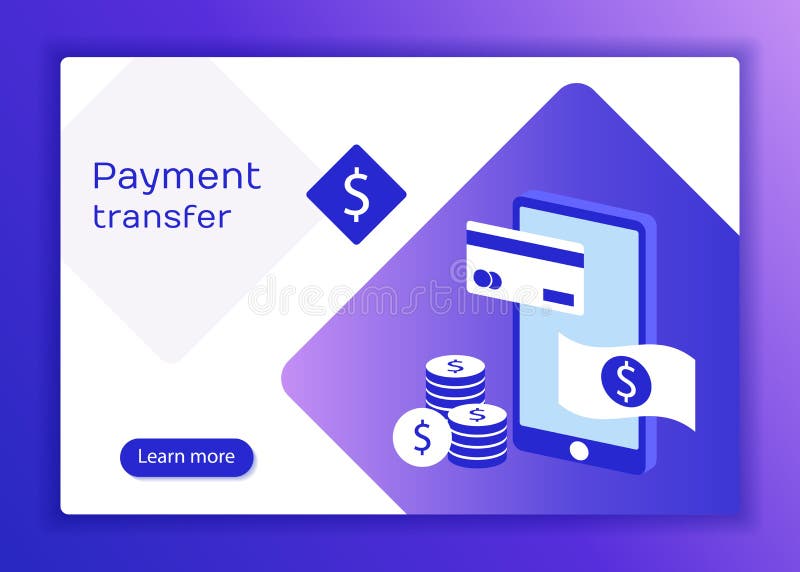 Concepts mobile payments, personal data protection. Header for website with smartphone and Bank card on blue background. stock illustration Concepts mobile payments, personal data protection. Header for website with smartphone and Bank card on blue background. stock illustration