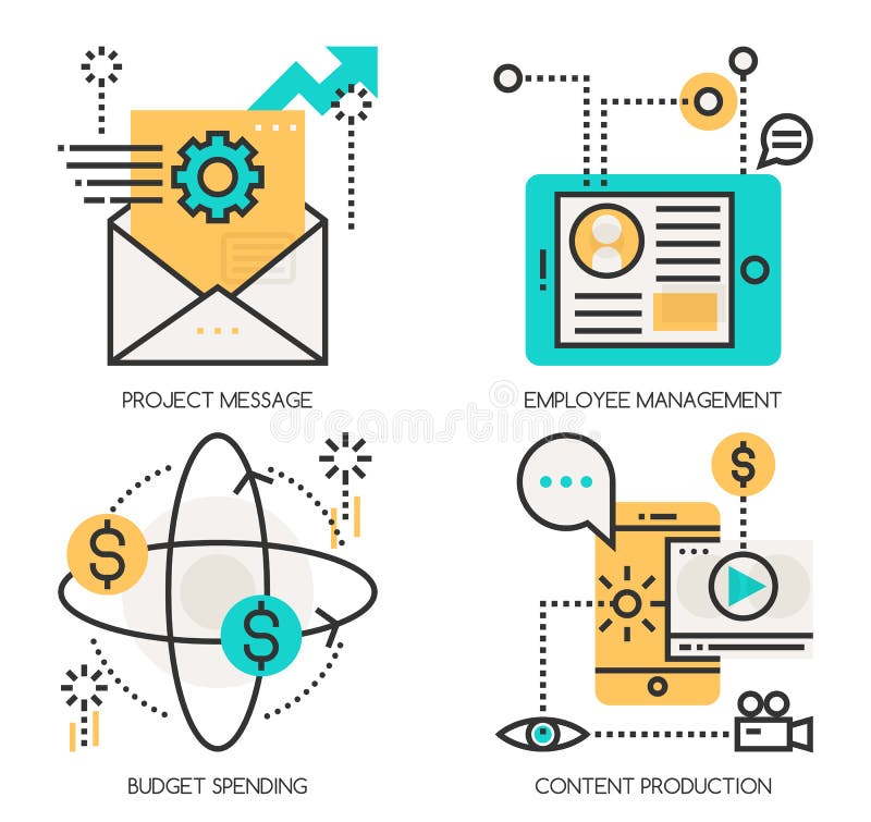 Concepts of Project Message , Employee Management vector illustration