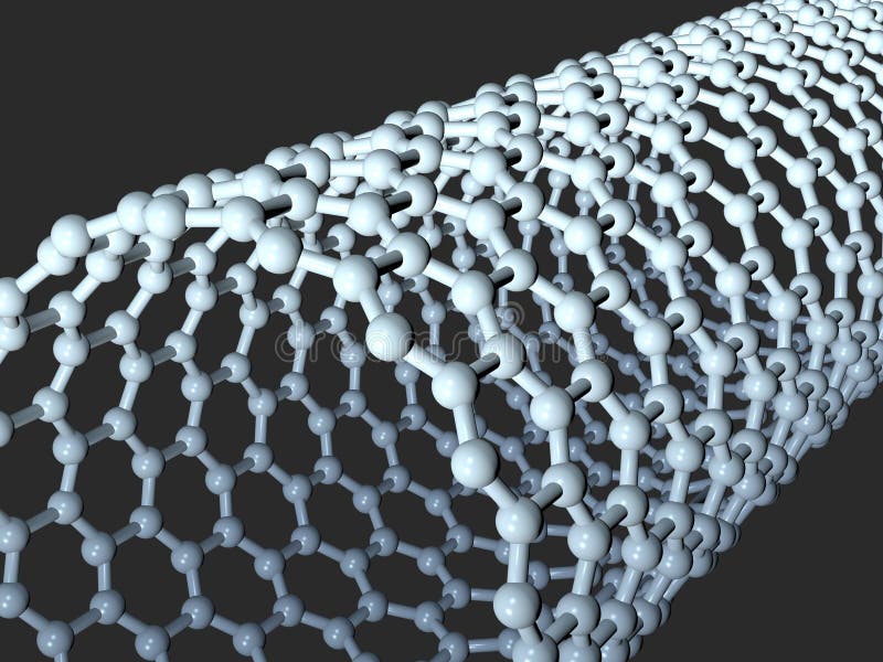 Conceptual artwork related to carbon nanostructure. stock illustration