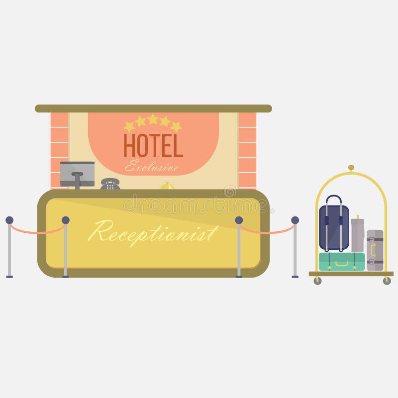 Hotel Background Design stock illustration. Illustration of suitcase -  121991919