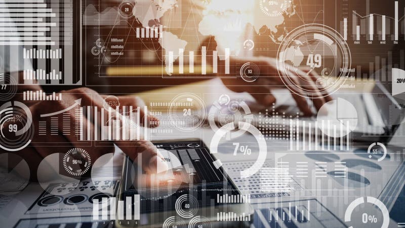 Conceptual business dashboard for financial data analysis stock illustration