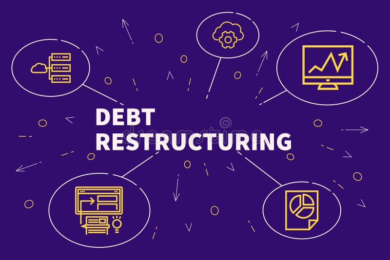 Conceptual Business Illustration with the Words Debt Restructuring Stock  Illustration - Illustration of equity, debt: 110224919