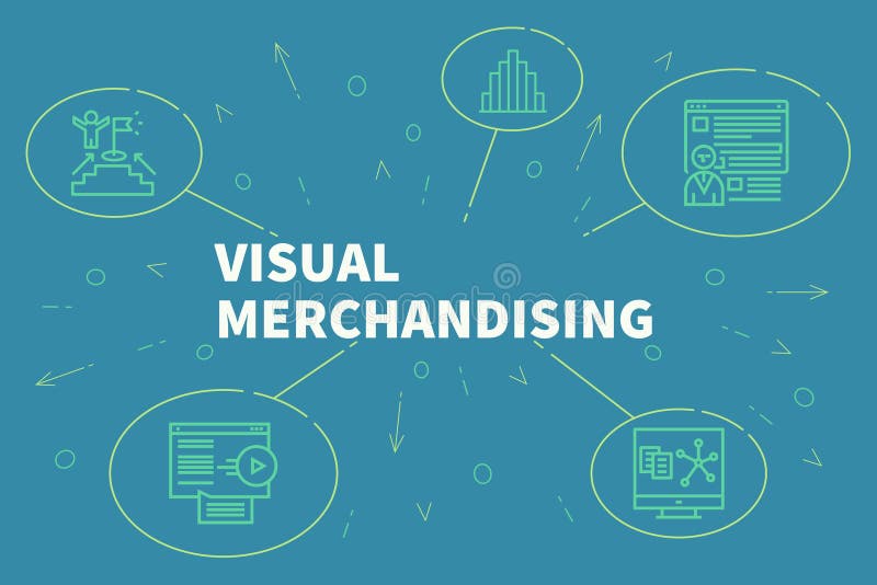 Conceptual Business Illustration with the Words Visual Merchandising