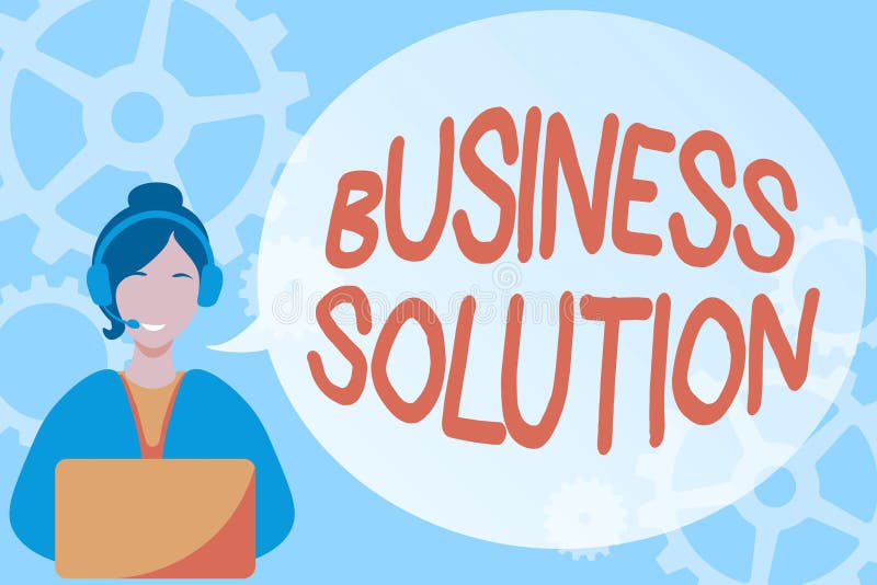 Conceptual Caption Business Solution. Business Showcase Services that