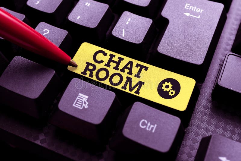 Inspiration showing sign Chat Room. Business approach area on the Internet or computer network where users communicate. Conceptual caption Chat Room, Concept meaning area on the Internet or computer network where users communicate Typing Online Website Informations, Editing And Updating Ebook Contents