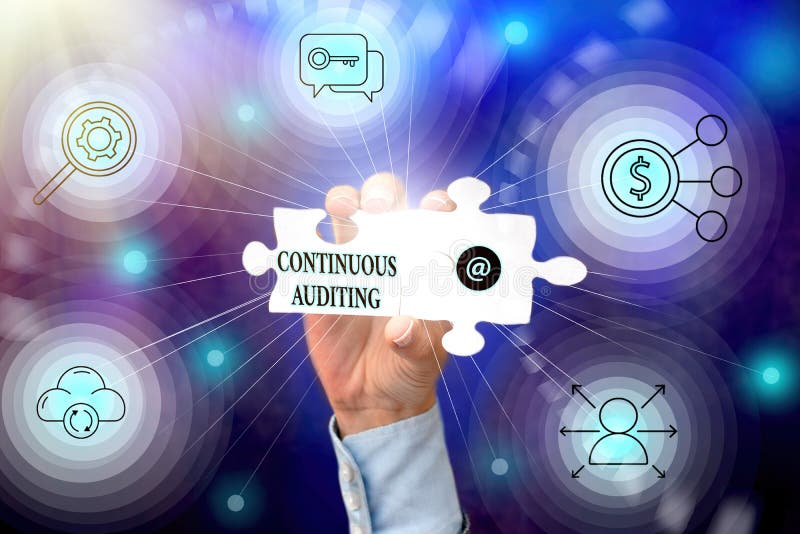 Conceptual caption Continuous Auditing. Business concept Internal process that examines accounting practices Hand stock photos