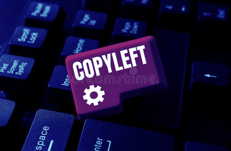 Conceptual Caption Copyleft. Word Written on the Right To Freely Use
