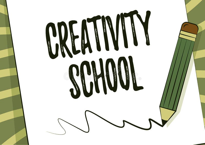 Conceptual caption Creativity School. Business concept students are able to use imagination and critical thinking Pencil stock illustration