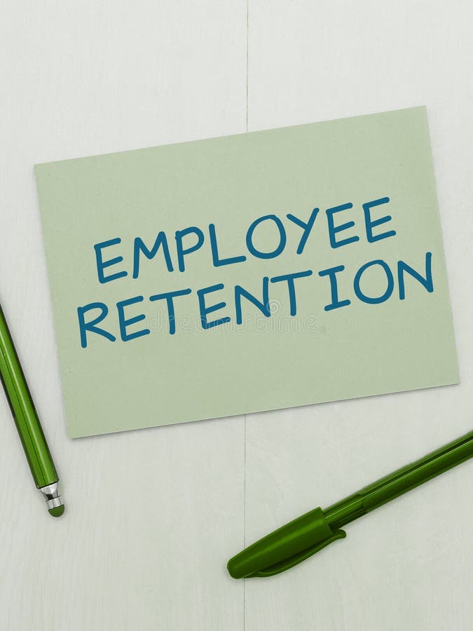 Conceptual caption Employee Retention. Business concept internal recruitment method employed by organizations stock photo