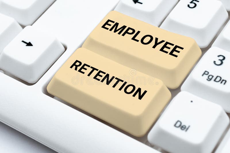 Conceptual caption Employee Retention. Business concept internal recruitment method employed by organizations royalty free stock images