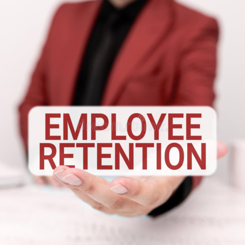 Text showing inspiration Employee Retention. Business concept internal recruitment method employed by organizations royalty free stock photos