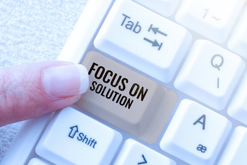 Conceptual caption Focus On SolutionGive full attention on dealing answer of the situation. Conceptual photo Give full royalty free stock photos