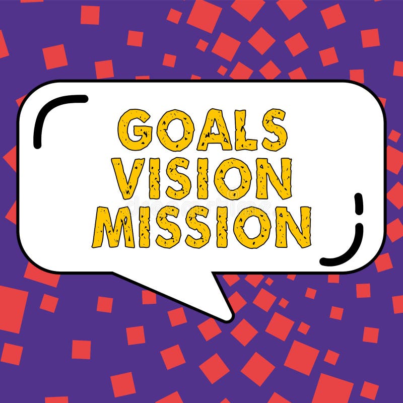 Hand Writing Sign Goals Vision Mission. Business Overview Practical