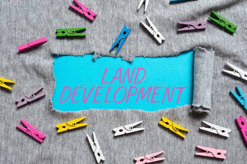 Conceptual caption Land Development. Business overview learn to develop sound methods of research and analysis royalty free stock photography