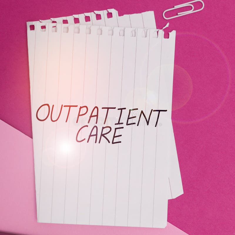 Conceptual caption Outpatient Care. Business showcase the final result of something or how the way things end up royalty free stock photography