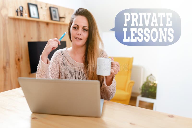 Conceptual caption Private Lessons. Word Written on teaching which is usually paid privately by small groups Internet stock photography