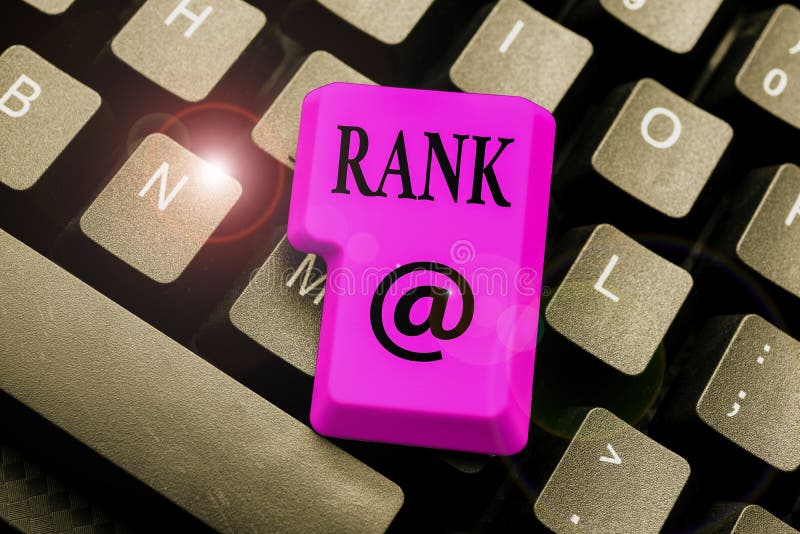 Conceptual caption Rank. Business approach The showing or things that belong to a particular organization or group royalty free stock photos