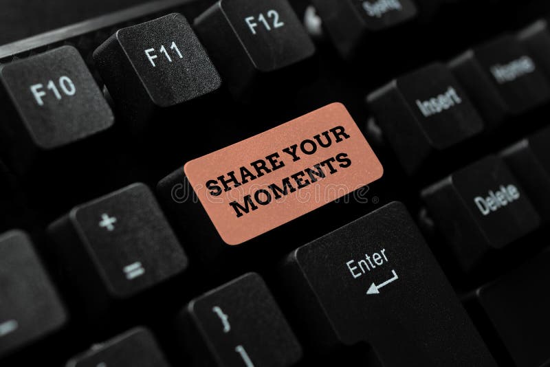 Conceptual Caption Share Your Moments. Word for Tell Everyone about
