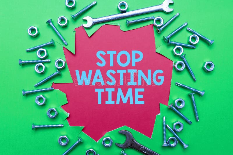 Conceptual Caption Stop Wasting Time. Business Overview Organizing