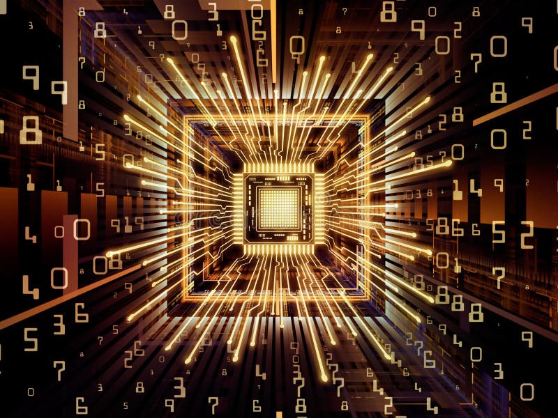 Conceptual Computer CPU vector illustration