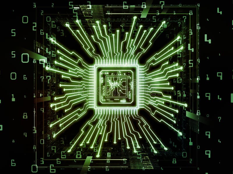 Conceptual Computer CPU vector illustration