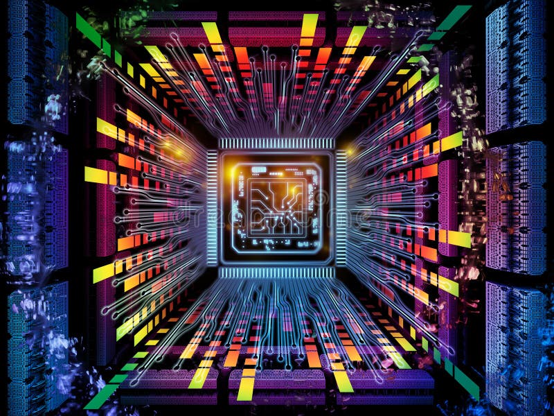 Conceptual Digital Processor stock illustration