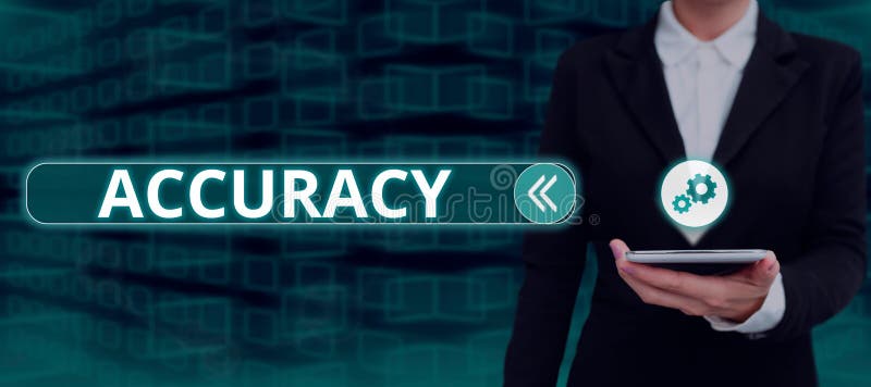 Conceptual display Accuracy. Business showcase refer to the closeness of measured value to standard or known value royalty free stock photography